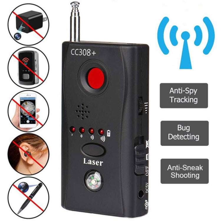 CC308+ Multi Wireless Camera Lens Detector Radio Wave Signal Detect Full-range RF GSM Device Finder, CC308+