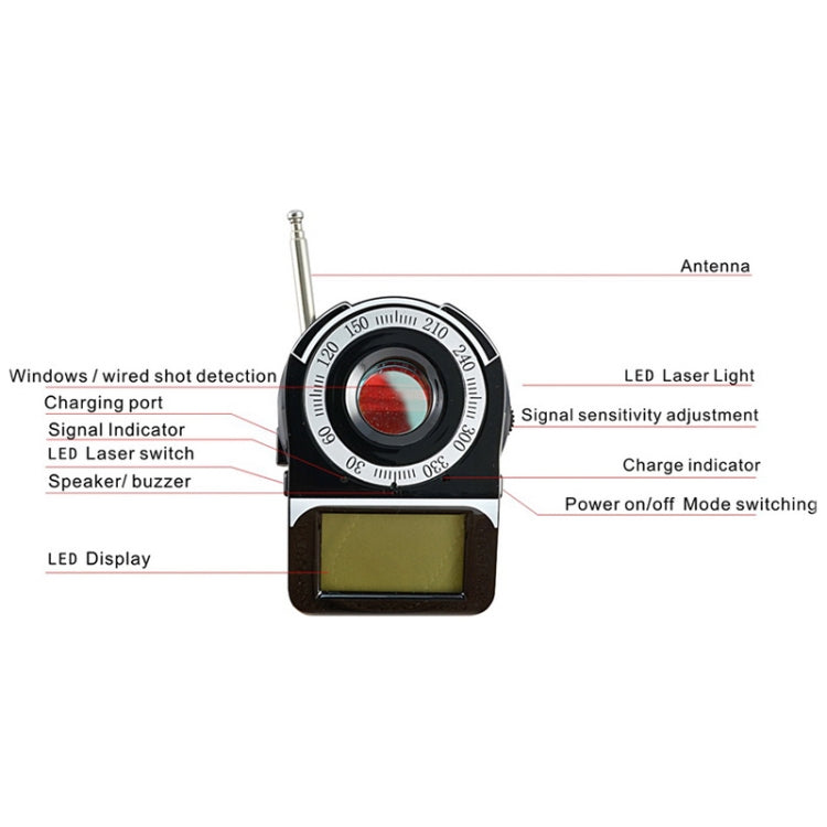 CC-309 Full Band Detector with LED Screen Display, Detection Frequency Range: 1MHz-6500MHz, CC-309