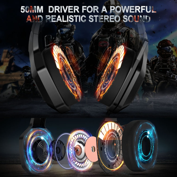 ONIKUMA K10 3.5mm Computer Games Wired Headset with RGB LED Light, K10