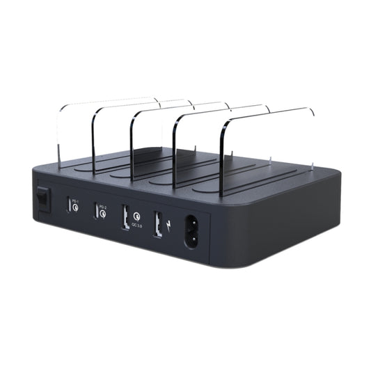 45W PD USB-C / Type-C + 18W PD USB-C / Type-C + 18W QC 3.0 USB + USB Ports Smart Charger with Detachable Bezel, EU Plug, 016PD EU Plug