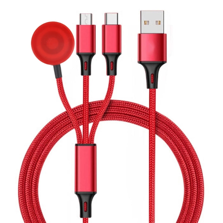 For iPhone / Apple Watch 3 In 1 8 Pin + Type-C / USB-C + Magnetic Charging Base Multi-function Charging Cable, Length: 1m, 3 In 1