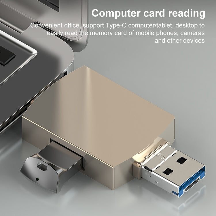 3 in 1 USB-C / Type-C to USB + Micro USB OTG Adapter TF / SD Card Card Reader, Micro USB