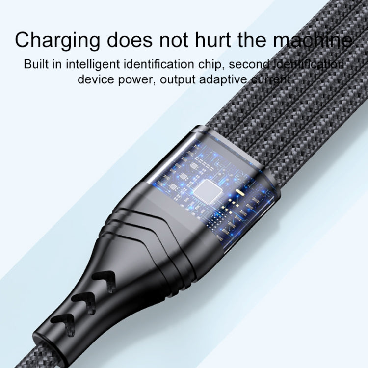 4 in 1 66W 6A USB to 8 Pin + Micro USB + Dual USB-C / Type-C Fast Charging Data Cable, Cable Length: 1.2m, 1.2m, 1.2m 66W