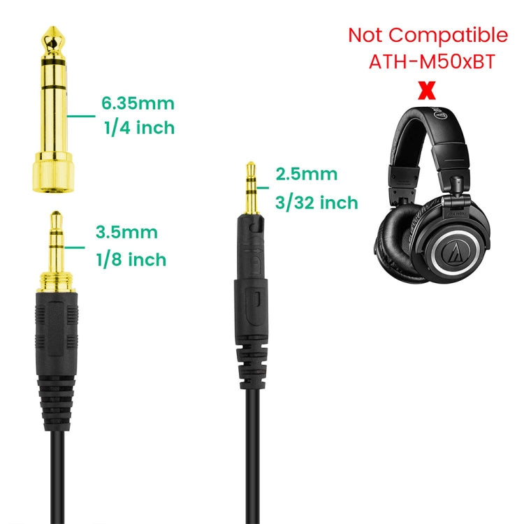 ZS0088 For Audio-Technica ATH-M50X / ATH-M40X Spring Headset Audio Cable, Cable Length: 1.4m-3m, ZS0088