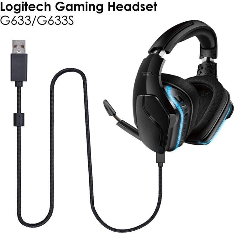 ZS0155 For Logitech G633 / G633s USB Headset Audio Cable Support Call / Headset Lighting, Cable Length: 2m, For Logitech G633 2m