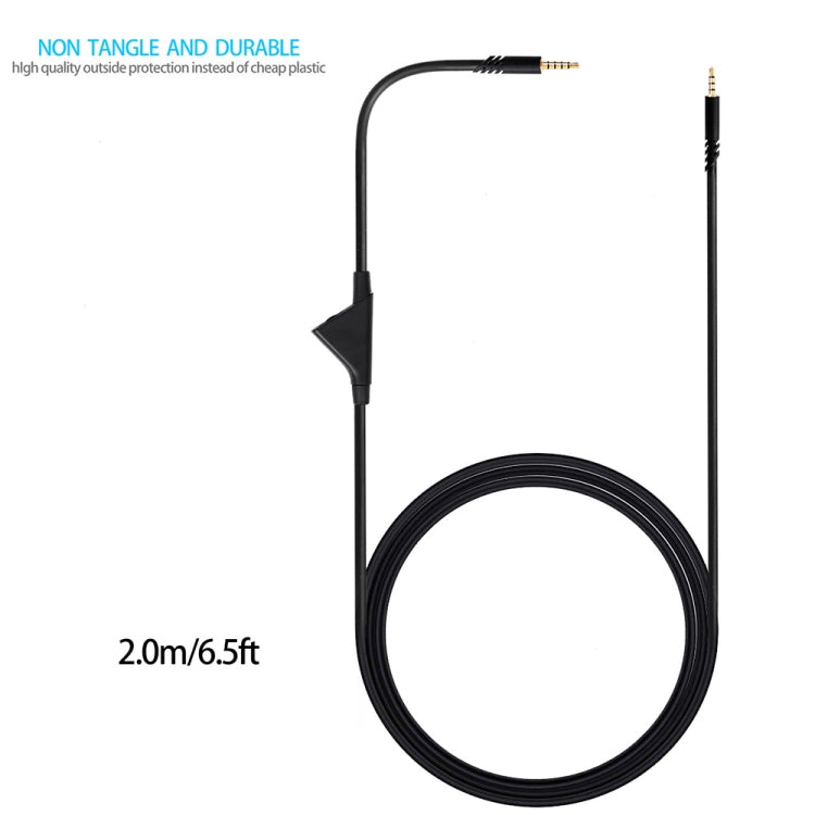 ZS0175 For Logitech Astro A10 / A40 / A30 3.5mm Male to Male Volume Adjustable Earphone Audio Cable, Cable Length: 2m, For Logitech Astro A10 2m