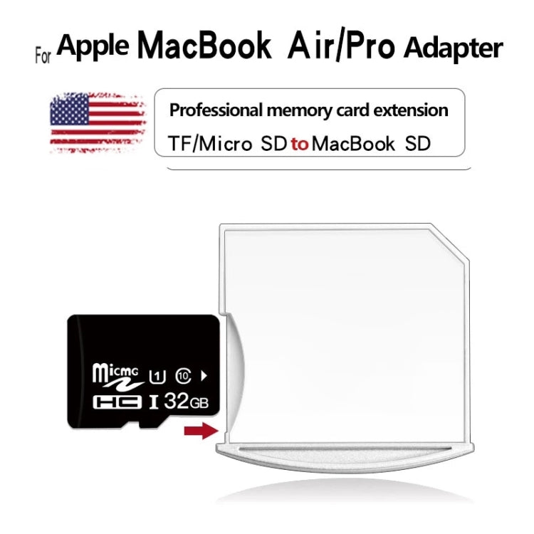 Micro SD / TF Card to SD Adapter for MacBook Air / Pro, Support up to 512GB, 512GB