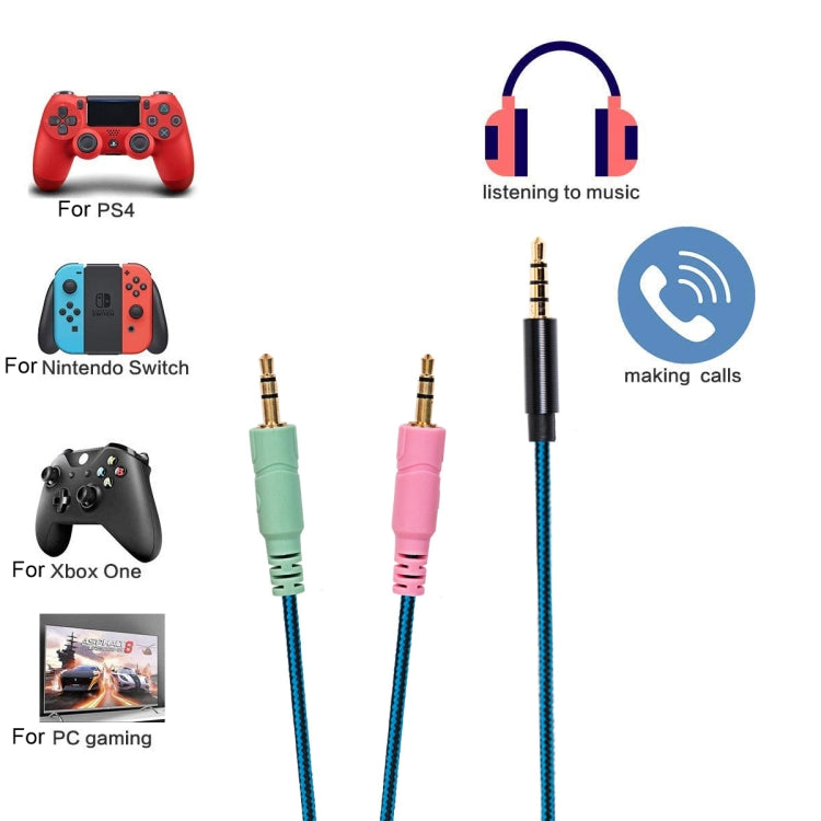 ZS0158 Straight Plug + Adapter Cable Gaming Headset Audio Cable for SteelSeries Arctis 3 / 5 / 7, Straight Plug + Adapter Cable