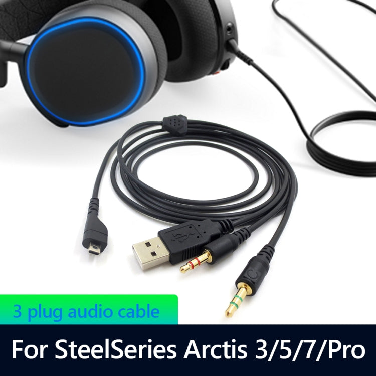 ZS0224 3-Prong Headphone Audio Cable for SteelSeries Arctis 3 / 5 / 7 / Pro, ZS0224