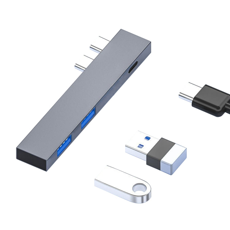 For MacBook Pro 819B Dual USB-C/Type-C Male to Dual USB+USB-C/Type-C Female Adapter, 819B