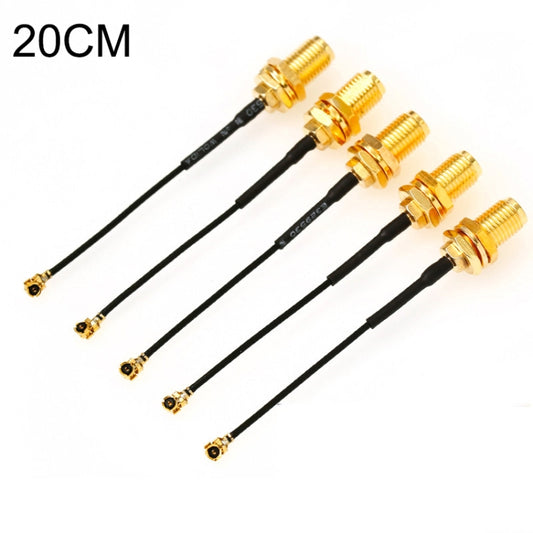 5 PCS / Set RG178 Ufl / IPX / IPEX to SMA Female Adapter Braid Cable, Length:20cm, 20cm