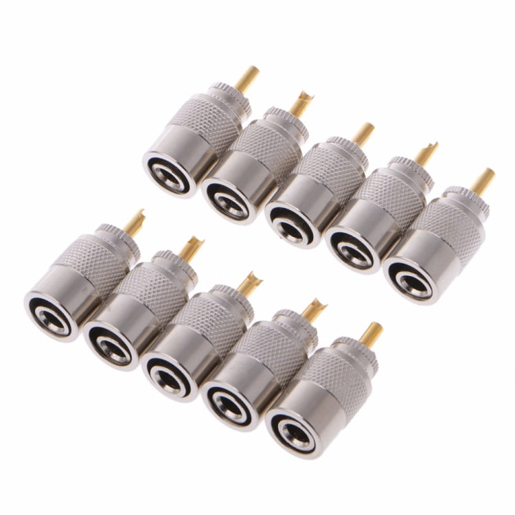 10 PCS UHF Connector Plugs PL-259 Male Solder for RG8X Coaxial Cable