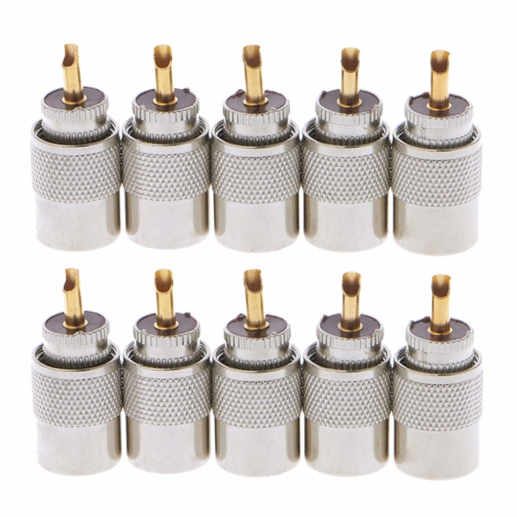 10 PCS UHF Connector Plugs PL-259 Male Solder for RG8X Coaxial Cable