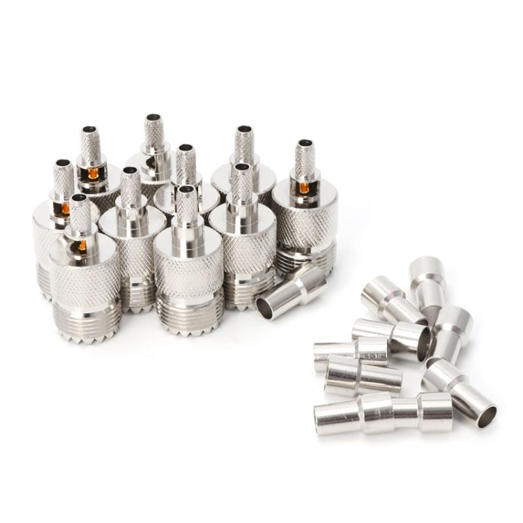 10 Sets UHF Female Jack Crimped RF Connector Coaxial Adapter for 5mm RG58 RG142 / 3D-FB&#160;Cable