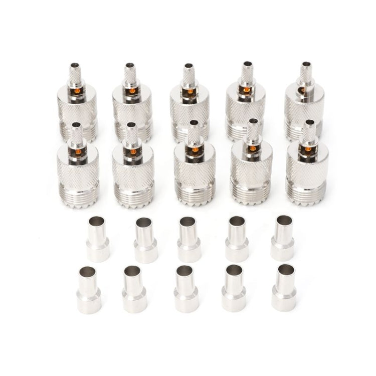 10 PCS UHF Female Jack SO239 Crimped RF Connector Coaxial Adapter for 2.5mm&#160;RG316 /&#160;RG179 and&#160;2.85mm  RG174 LMR100