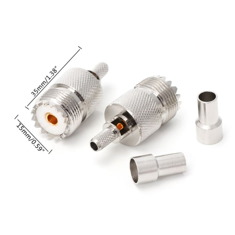 10 PCS UHF Female Jack SO239 Crimped RF Connector Coaxial Adapter for 2.5mm&#160;RG316 /&#160;RG179 and&#160;2.85mm  RG174 LMR100