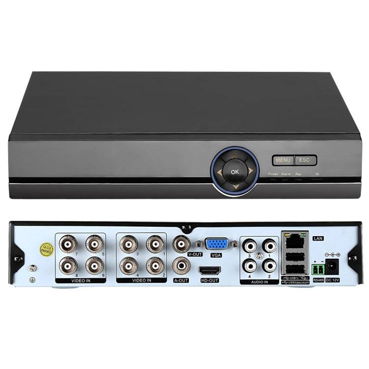 A81U-ZS 5 in 1 8 Channel Dual Stream H.264 1080N AHD DVR, Support AHD / TVI / CVI / CVBS / IP Signal, A81U-ZS