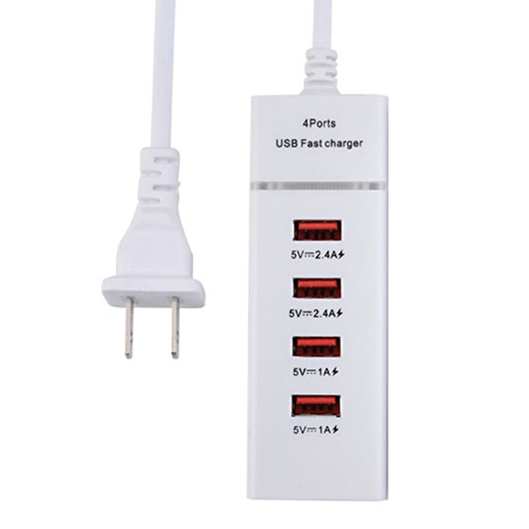 5V 4.1A 4 USB Ports Charger Adapter with Power Plug Cable, Cable Length: 1.5m, US Plug, US Plug