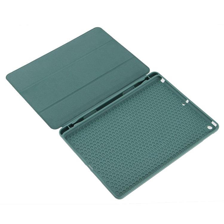 Honeycomb Ventilation Foldable Deformation Horizontal Flip PU Leather Case with 3-Folding Holder & Pen Slot  & Smart Sleep / Wake-up, For iPad 10.2