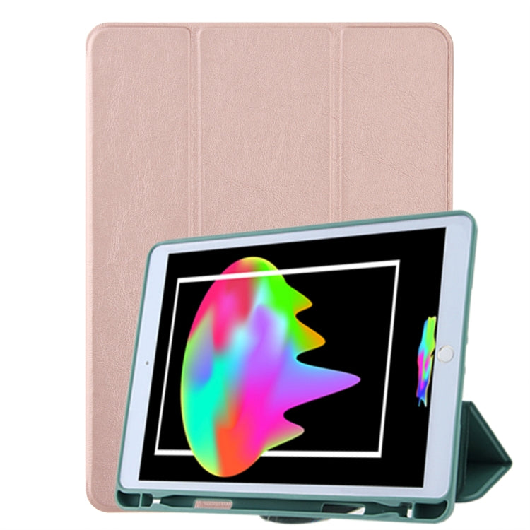 Honeycomb Ventilation Foldable Deformation Horizontal Flip PU Leather Case with 3-Folding Holder & Pen Slot  & Smart Sleep / Wake-up, For iPad 10.2