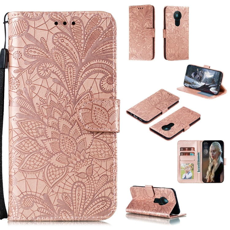 Lace Flower Embossing Pattern Horizontal Flip Leather Case , with Holder & Card Slots & Wallet & Photo Frame & Lanyard, For LG K31, For Motorola Moto G8 Power Lite, For Motorola Moto E6S 2020, For Nokia 5.3