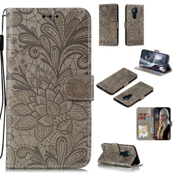 Lace Flower Embossing Pattern Horizontal Flip Leather Case , with Holder & Card Slots & Wallet & Photo Frame & Lanyard, For LG K31, For Motorola Moto G8 Power Lite, For Motorola Moto E6S 2020, For Nokia 5.3