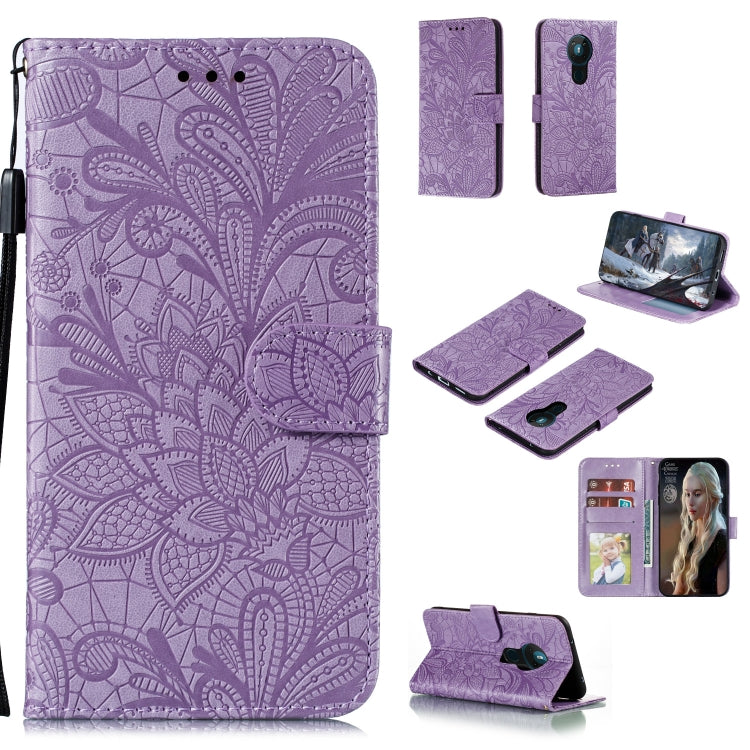 Lace Flower Embossing Pattern Horizontal Flip Leather Case , with Holder & Card Slots & Wallet & Photo Frame & Lanyard, For LG K31, For Motorola Moto G8 Power Lite, For Motorola Moto E6S 2020, For Nokia 5.3