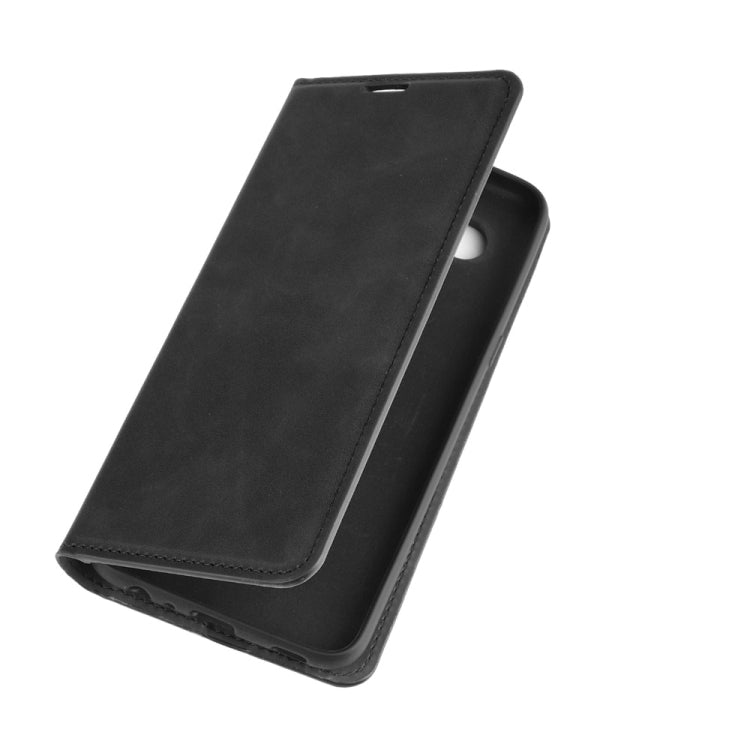 For LG K61 Retro-skin Business Magnetic Suction Leather Case with Holder & Card Slots & Wallet, For LG K61