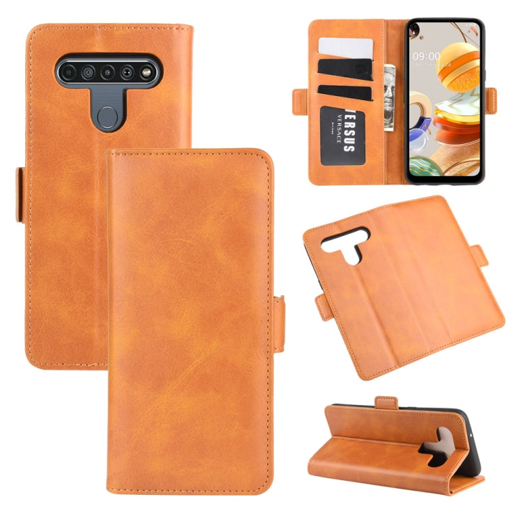 For LG K61 Dual-side Magnetic Buckle Horizontal Flip Leather Case with Holder & Card Slots & Wallet, For LG K61