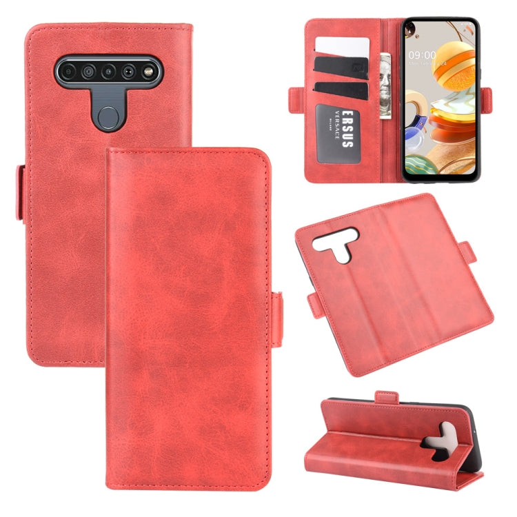 For LG K61 Dual-side Magnetic Buckle Horizontal Flip Leather Case with Holder & Card Slots & Wallet, For LG K61