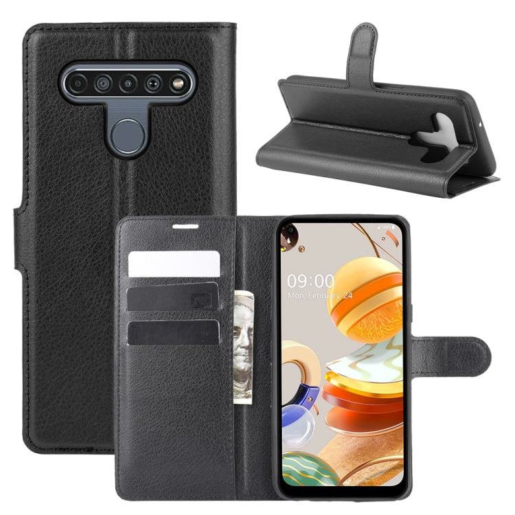 For LG K61 Litchi Texture Horizontal Flip Protective Case with Holder & Card Slots & Wallet, For LG K61