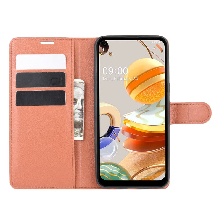 For LG K61 Litchi Texture Horizontal Flip Protective Case with Holder & Card Slots & Wallet, For LG K61