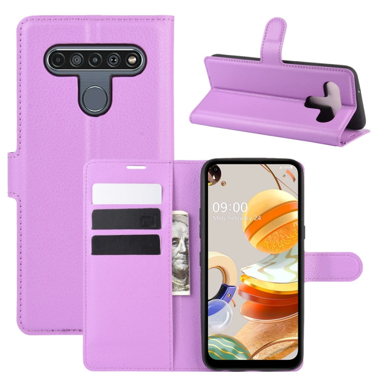 For LG K61 Litchi Texture Horizontal Flip Protective Case with Holder & Card Slots & Wallet, For LG K61