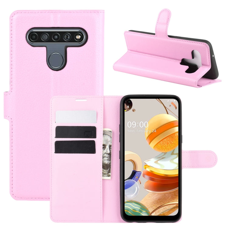 For LG K61 Litchi Texture Horizontal Flip Protective Case with Holder & Card Slots & Wallet, For LG K61