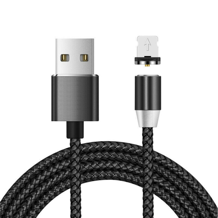 USB to 8 Pin Magnetic Metal Connector Nylon Two-color Braided Magnetic Data Cable, Cable Length: 1m, 8 Pin