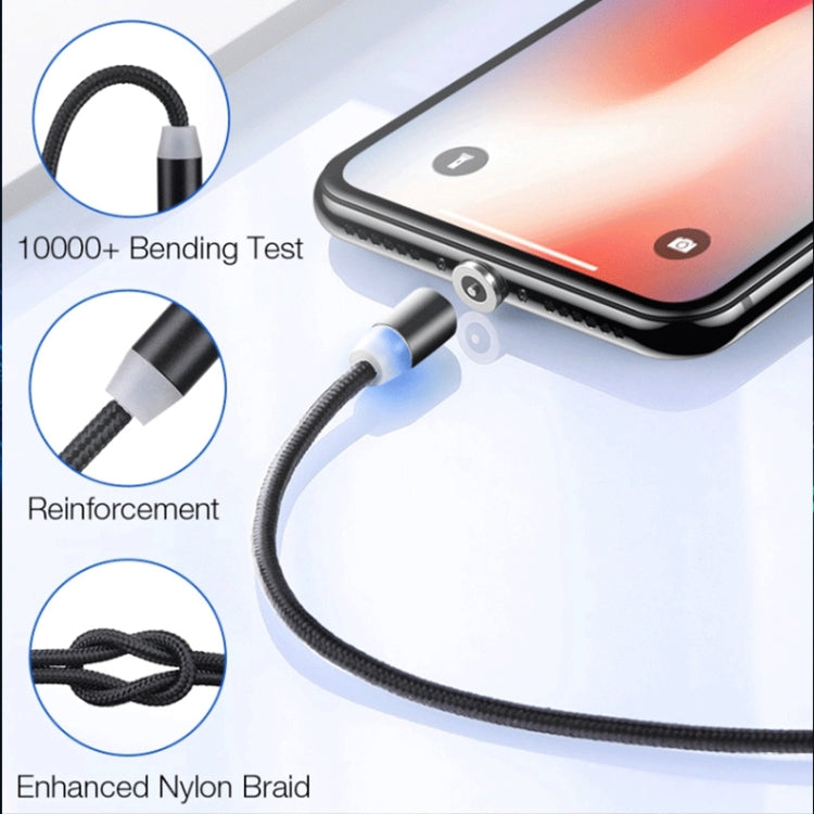 USB to 8 Pin Magnetic Metal Connector Nylon Two-color Braided Magnetic Data Cable, Cable Length: 1m, 8 Pin