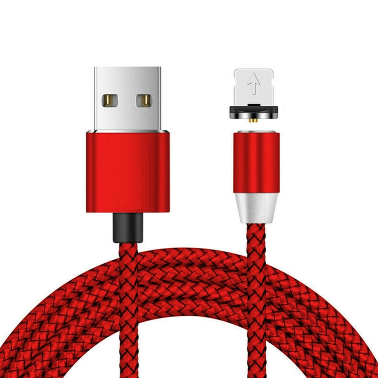 USB to 8 Pin Magnetic Metal Connector Nylon Two-color Braided Magnetic Data Cable, Cable Length: 1m, 8 Pin