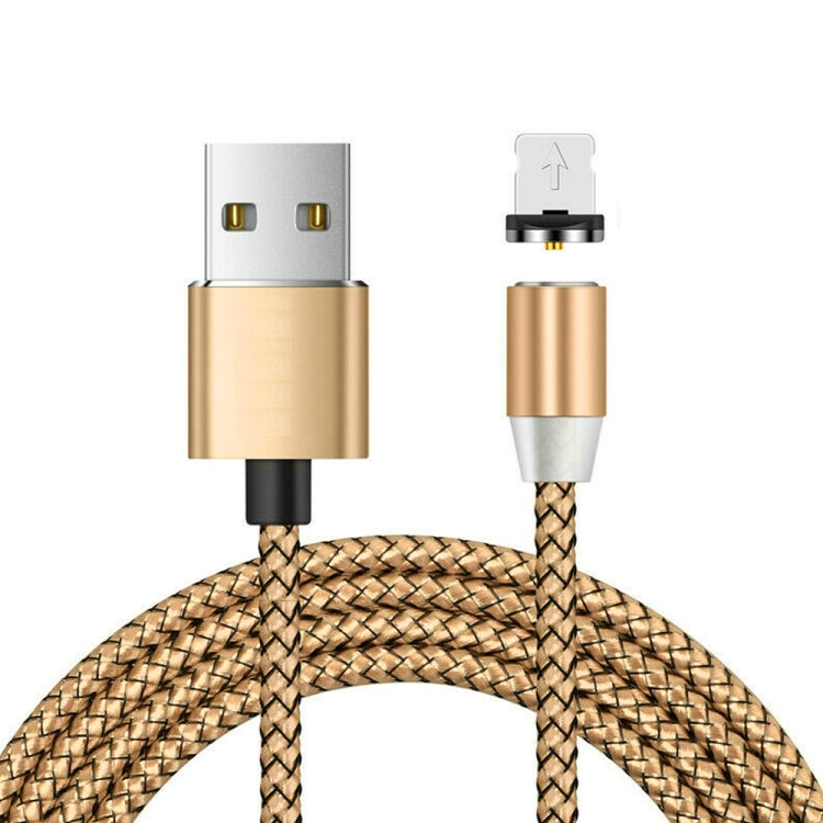 USB to 8 Pin Magnetic Metal Connector Nylon Two-color Braided Magnetic Data Cable, Cable Length: 1m, 8 Pin