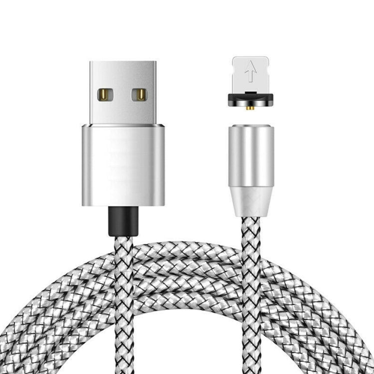 USB to 8 Pin Magnetic Metal Connector Nylon Two-color Braided Magnetic Data Cable, Cable Length: 1m, 8 Pin