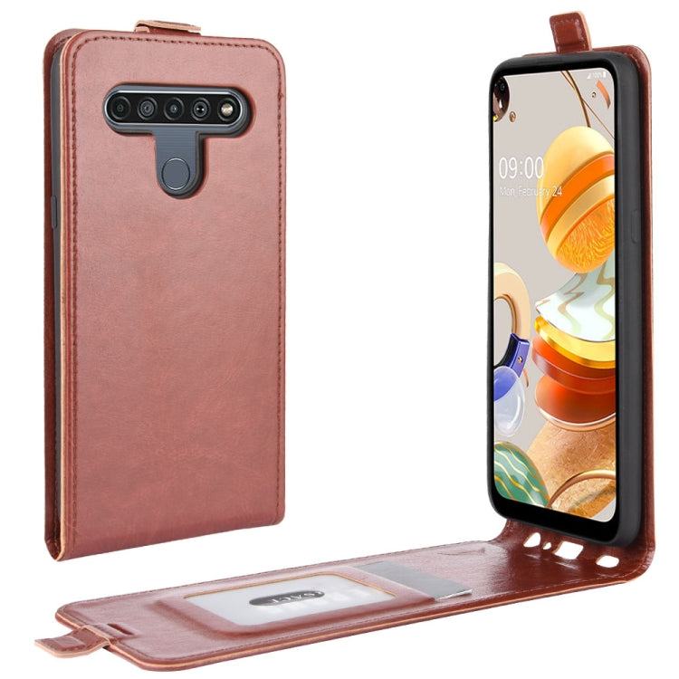 For LG K61 R64 Texture Single Vertical Flip Leather Protective Case with Card Slots & Photo Frame, For LG K61