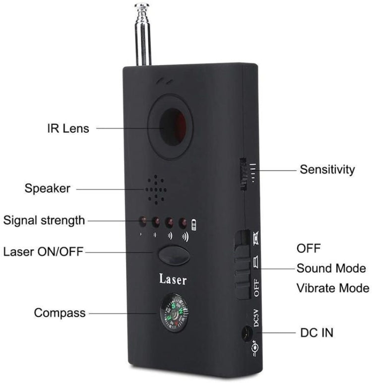 CC308 Full Range Camera Laser  Detector  Mini Wireless Camera Signal GSM Device Finder