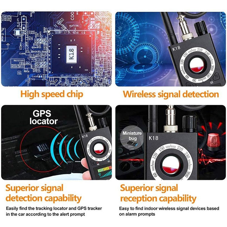 ZS-k18 GPS Tracking GSM Listening Device Finder Wireless Camera Detector, US Plug