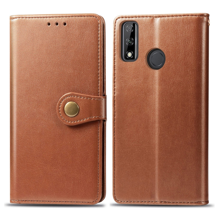 Retro Solid Color Leather Buckle Phone Case with Lanyard & Photo Frame & Card Slot & Wallet & Stand Function, For Galaxy A21 (US Edition), For Huawei Enjoy 10E, For Huawei Y8S, For LG K61