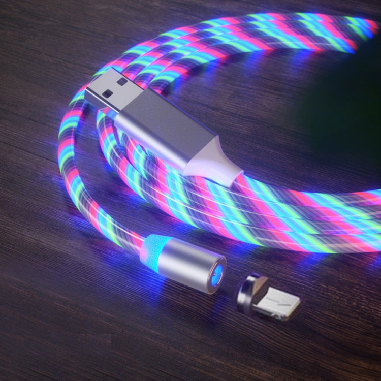 USB to 8 Pin Magnetic Suction Colorful Streamer Mobile Phone Charging  Cable, Length: 1m, 1m