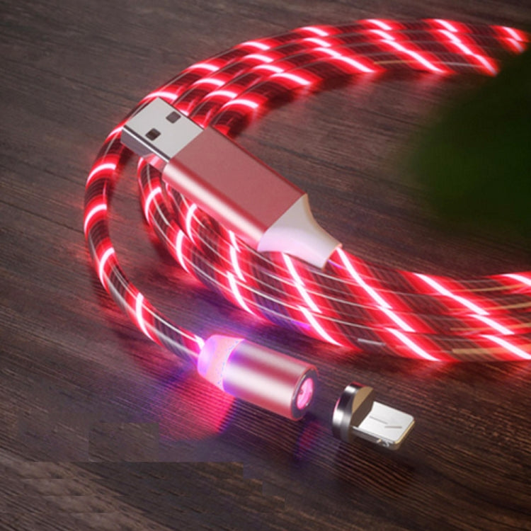 USB to 8 Pin Magnetic Suction Colorful Streamer Mobile Phone Charging  Cable, Length: 1m, 1m