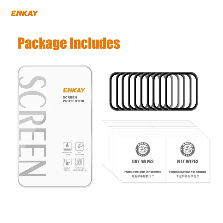 10 PCS ENKAY Hat-Prince 0.2mm 9H Surface Hardness 3D Explosion-proof Aluminum Alloy Edge Full Screen Tempered Glass Screen Film