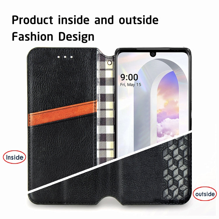 Cubic Grid Pressed Horizontal Flip Magnetic PU Leather Case with Holder & Card Slots & Wallet, For LG Velvet 5G, For Motorola Moto G Pro, For OnePlus Nord, For One Plus Nord