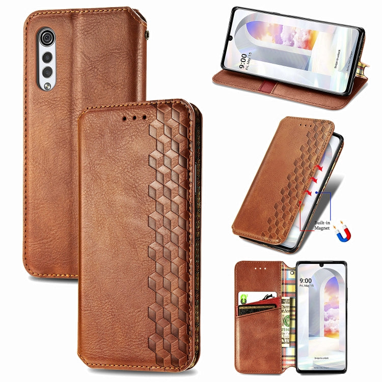 Cubic Grid Pressed Horizontal Flip Magnetic PU Leather Case with Holder & Card Slots & Wallet, For LG Velvet 5G, For Motorola Moto G Pro, For OnePlus Nord, For One Plus Nord