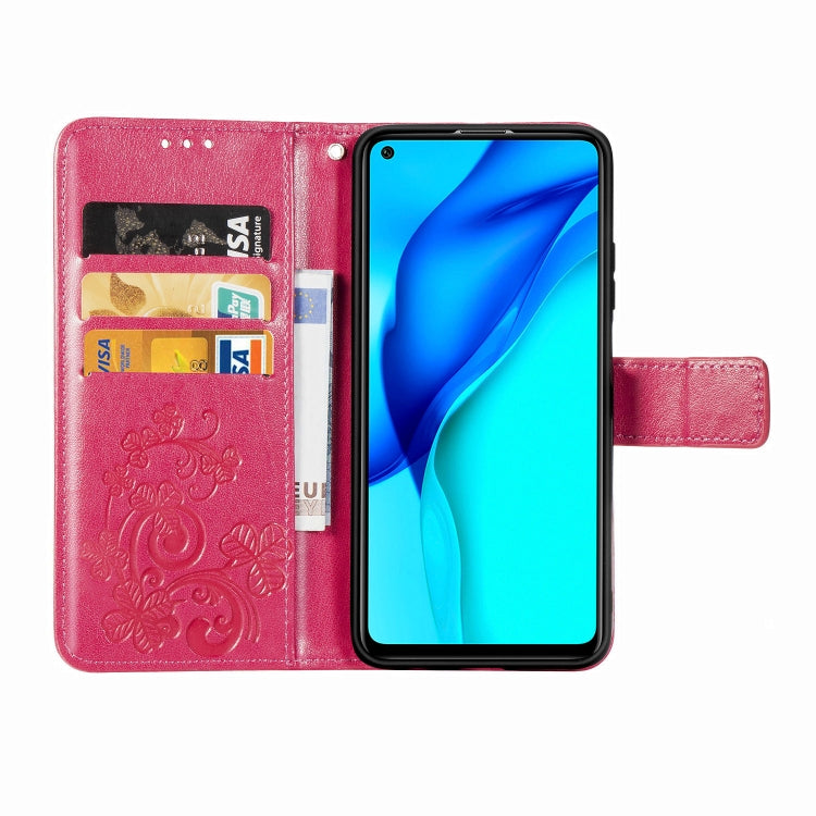 Four-leaf Clasp Embossed Buckle Mobile Phone Protection Leather Case with Lanyard & Card Slot & Wallet & Bracket Function, For Huawei Mate 40 Lite /Maimang 9, For LG Velvet 5G