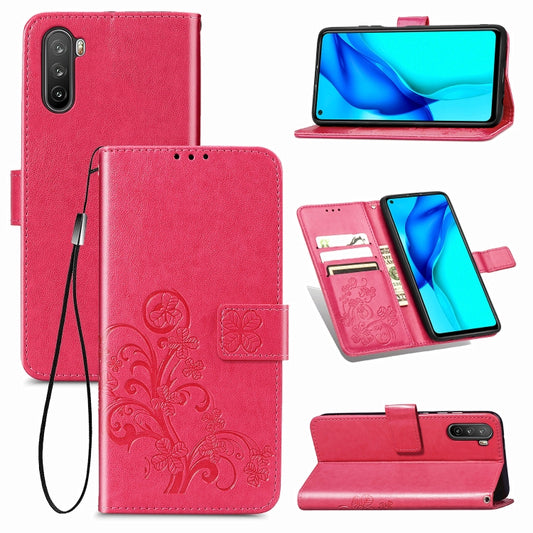 Four-leaf Clasp Embossed Buckle Mobile Phone Protection Leather Case with Lanyard & Card Slot & Wallet & Bracket Function, For Huawei Mate 40 Lite /Maimang 9, For LG Velvet 5G